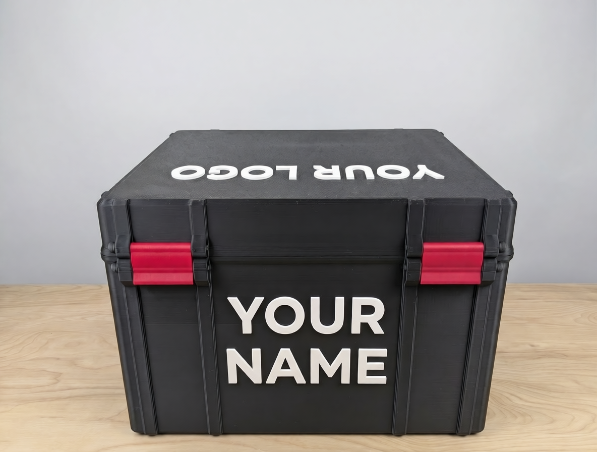 Assista personalized tool box closed with custom name and logo